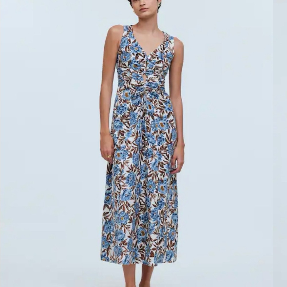 Madewell Floral Maxi Dress - Blue and Brown